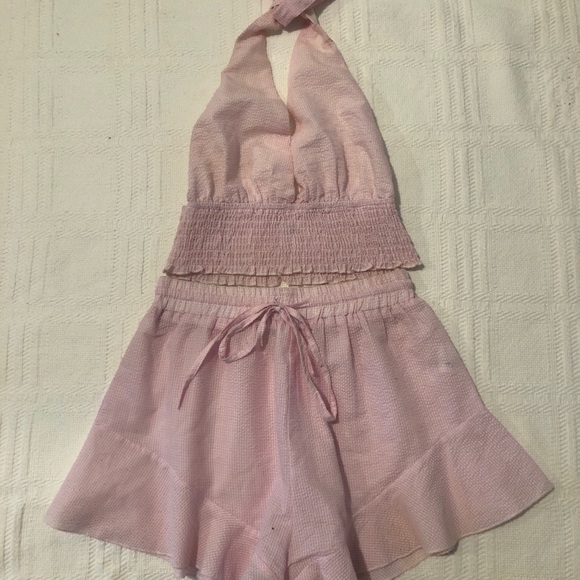 LF Pink Seersucker Summer Set (S) - Picture 6 of 6